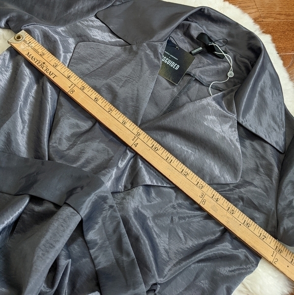 Misguided x Sarah Ashcroft metallic Duster jacket two 90s xs 0 - Picture 12 of 13